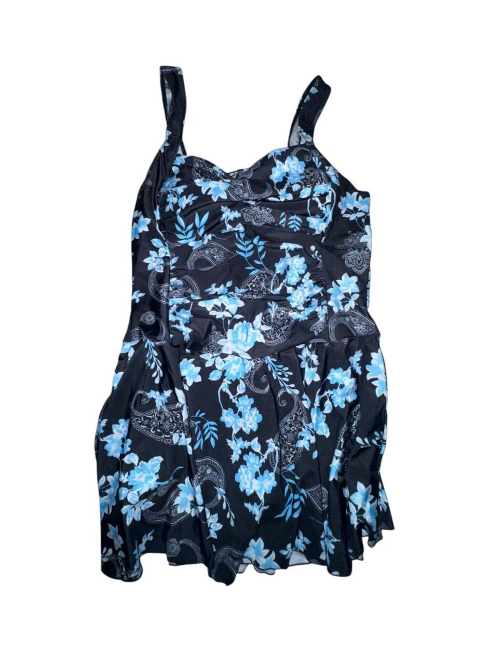 Ekouaer Floral Dress XXL Black Blue
